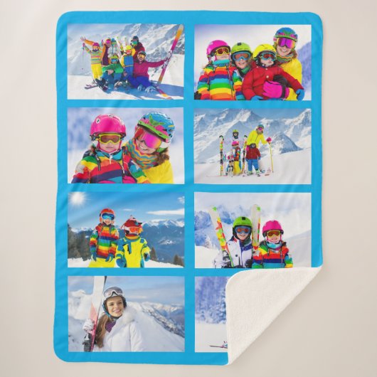 8 Landschapsfotocollage Azure Sherpa Deken (Voorkant)