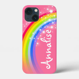 8 letters regenboogrood roze iPhone 13 mini hoesje