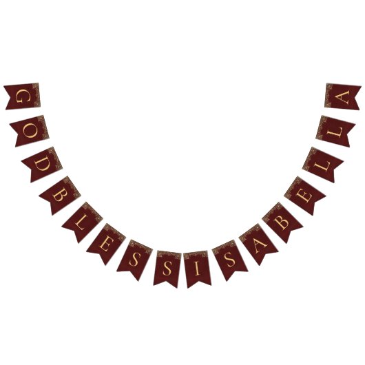 8 letters rood goud God zegene de doopsgemeenschap Vlaggetjes (Alle)