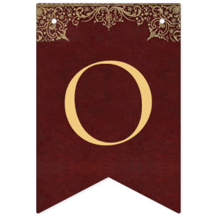 8 letters rood goud God zegene de doopsgemeenschap Vlaggetjes