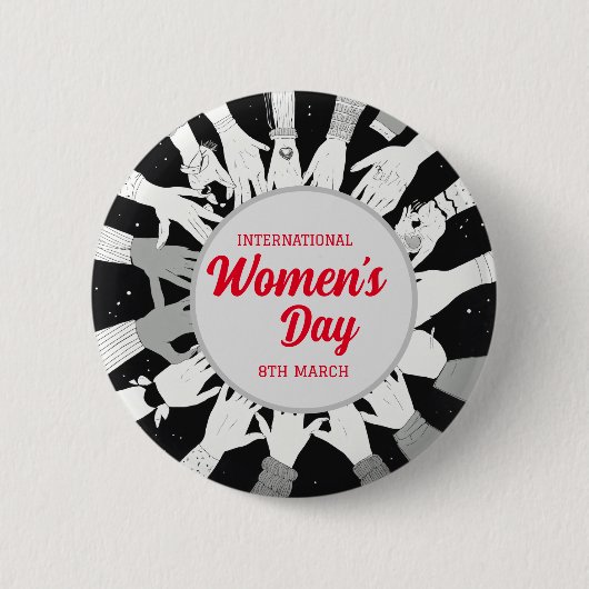 8 maart InspireInclusion Internationale Vrouwendag Ronde Button 5,7 Cm (Voorkant)
