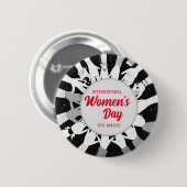 8 maart InspireInclusion Internationale Vrouwendag Ronde Button 5,7 Cm (Voorkant /achterkant)