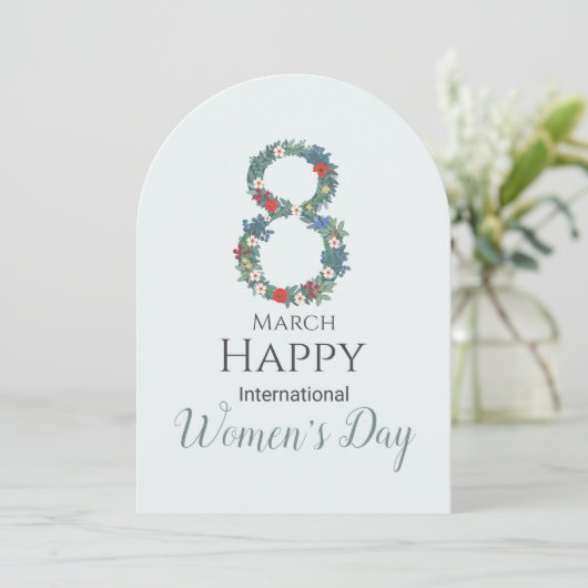 8 maart Internationale Vrouwendag Kaart (Staand voorkant)
