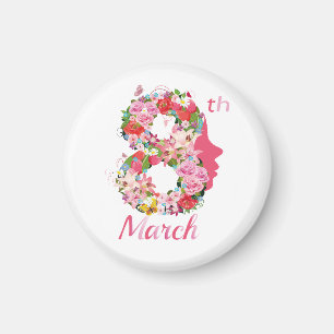 8 maart Internationale Vrouwendag Magneet