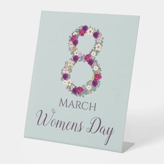 8 maart Internationale Vrouwendag Reclamebord Met Voetstuk (Voorkant)