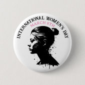 8 maart Internationale Vrouwendag Ronde Button 5,7 Cm (Voorkant)