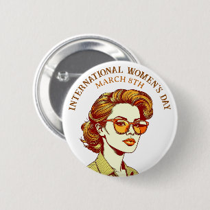 8 maart Internationale Vrouwendag Ronde Button 5,7 Cm