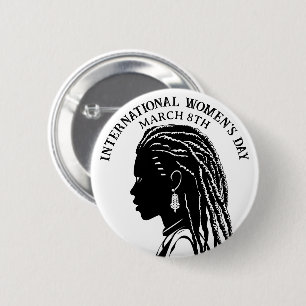 8 maart Internationale Vrouwendag Ronde Button 5,7 Cm