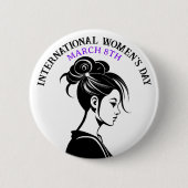 8 maart Internationale Vrouwendag Ronde Button 5,7 Cm (Voorkant)