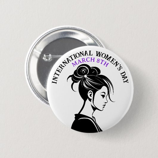 8 maart Internationale Vrouwendag Ronde Button 5,7 Cm (Voorkant /achterkant)