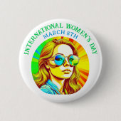 8 maart Internationale Vrouwendag Ronde Button 5,7 Cm (Voorkant)