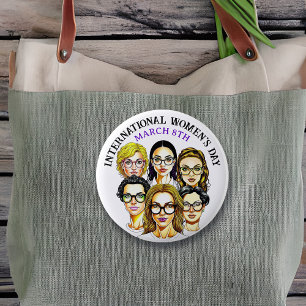 8 maart Internationale Vrouwendag Ronde Button 5,7 Cm