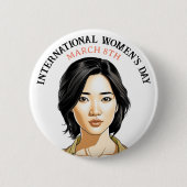 8 maart Internationale Vrouwendag Ronde Button 5,7 Cm (Voorkant)