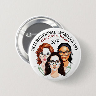 8 maart Internationale Vrouwendag Ronde Button 5,7 Cm