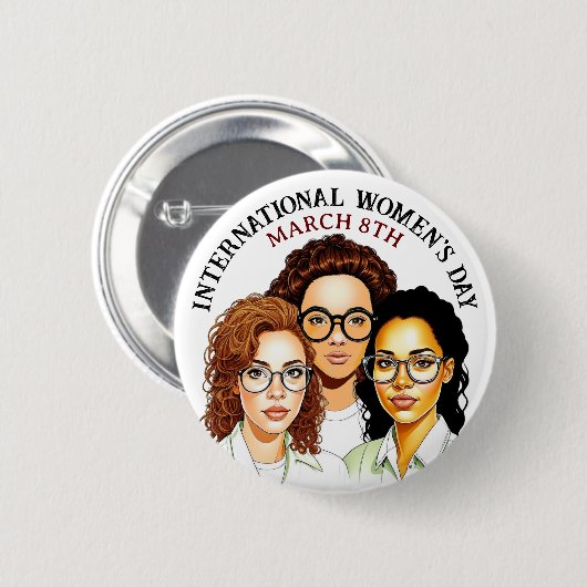 8 maart Internationale Vrouwendag Ronde Button 5,7 Cm (Voorkant /achterkant)