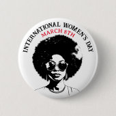 8 maart Internationale Vrouwendag Ronde Button 5,7 Cm (Voorkant)