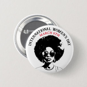 8 maart Internationale Vrouwendag Ronde Button 5,7 Cm