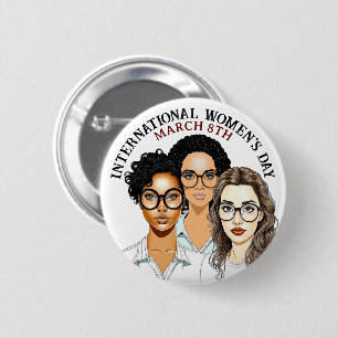 8 maart Internationale Vrouwendag Ronde Button 5,7 Cm