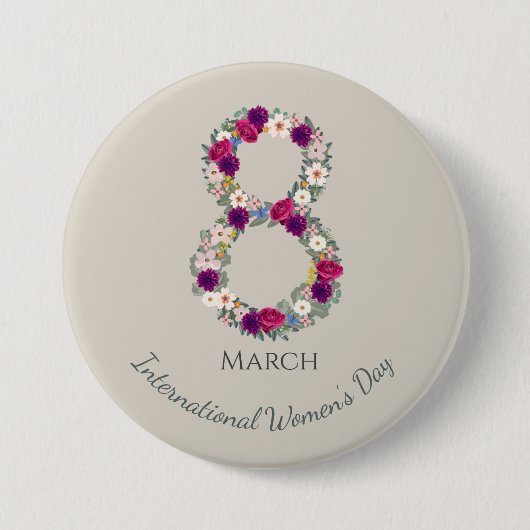 8 maart Internationale Vrouwendag Ronde Button 7,6 Cm (Voorkant)