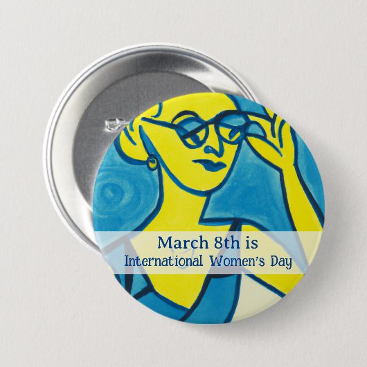 8 maart Internationale Vrouwendag Ronde Button 7,6 Cm (Voorkant /achterkant)