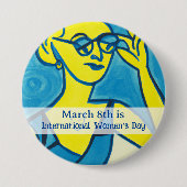 8 maart Internationale Vrouwendag Ronde Button 7,6 Cm (Voorkant)