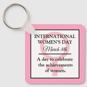 8 maart Internationale Vrouwendag Sleutelhanger