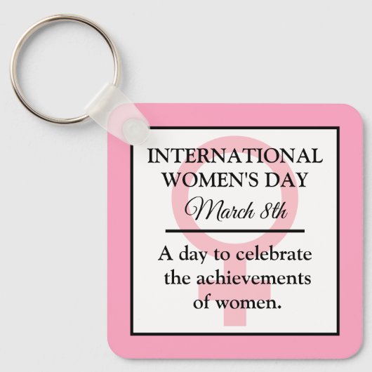 8 maart Internationale Vrouwendag Sleutelhanger (Voorkant)