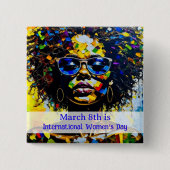 8 maart Internationale Vrouwendag Vierkante Button 5,1 Cm (Voorkant)