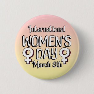 8 maart is het Internationale Vrouwendag IWD Ronde Button 5,7 Cm