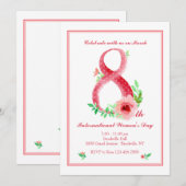 8 maart Uitnodiging op de achtste dag van de vrouw (Voorkant / Achterkant)