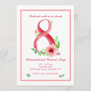 8 maart Uitnodiging op de achtste dag van de vrouw