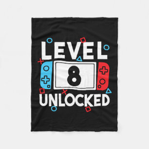 8 Ontgrendelde Gamer 8e Verjaardag Video Game Boys Fleece Deken