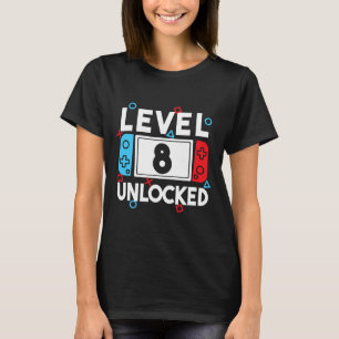 8 Ontgrendelde Gamer 8e Verjaardag Video Game Boys T-shirt