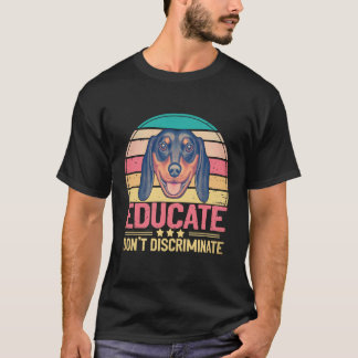 8 Opleiden Niet discrimineren Vintage - Dachshund T-shirt