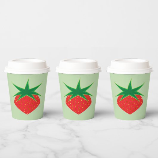 8 oz de fraise. Gobelets en papier (Multi)