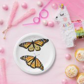 8 Papier Borden Monarch Pair Papieren Bordje (Feest)