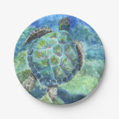8 Papieren Borden Zee Turtle #2 Papieren Bordje (Voorkant)