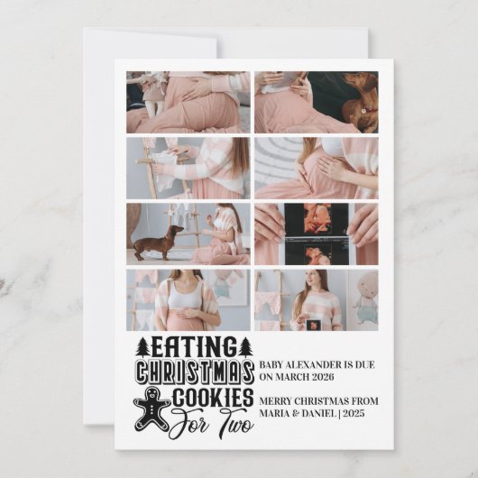 8 Photo Arbre de Noël Grossesse Faire-part (Devant)