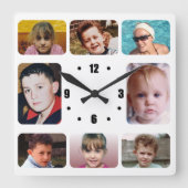 8 photo black white vierkante klok (Voorkant)