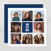 8 Photo Collage Marine Monogramme - Carte de remer