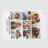 8 Photo Collage - Modern Minimal Zwart-wit Golfhanddoek (Horizontaal)