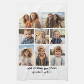 8 Photo Collage - Modern Minimal Zwart-wit Theedoek (Verticaal)