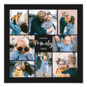8 Photo Collage Moderne Famille Design   Noir