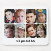 8 photo collage white black muismat (Voorkant)