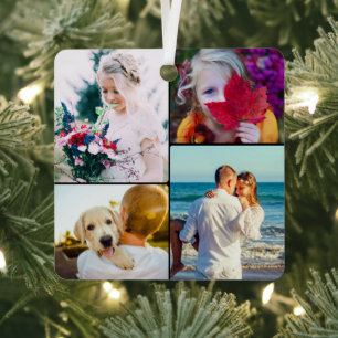 8 Photo Double Sided Metal Rond Ornament