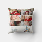 8 Photo First Christmas Birth Announcement Kussen (Achterkant)