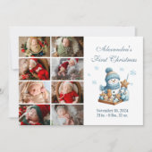 8 Photo Premier Faire-part de naissance de Noël (Devant)