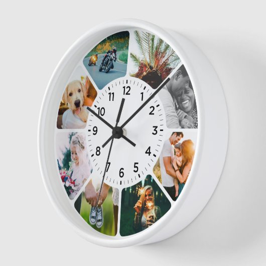 8 Photo Ronde Clock White (Hoek)