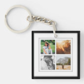 8 Photo Square Sjabloon Inlay Double Sided Sleutelhanger (Voorkant)