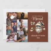 8 Photo Western First Christmas Married Feestdagenkaart (Voorkant)